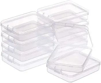 10 Komada 3,7x4,7x1,1 Bistra Pravokutna Plastična kutija za skladištenje Kontejnera za skladištenje zrna sa Poklopcem za Kartice, Stezaljki i pribor za ručni rad