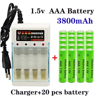 100% Novi alkalne baterije AAA kapacitetom od 3800 mah, punjiva baterija AAA za igračke protupožarni alarm s daljinskim upravljačem i punjačem