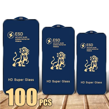 100pc ESD Kaljeno Staklo je Potpuno Pokriva HD Zaštitna Folija Za Ekran Premium Klase Za iPhone 15 Pro Max 14 Plus 13 Mini 12 11 XS XR X 8 7 SE