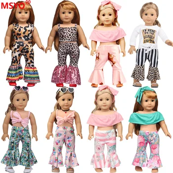 18-Inčni odjeća za djevojčice-american lutke, spaljene hlače, top-cijevi s otvorenim ramenima, Kratki rukav 43 cm, Pribor za lutke-реборнов