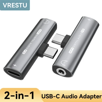 2 u 1 USB Type C sa priključkom od 3,5 mm Audio Adapter za slušalice, AUX HiFi DAC PD 60 W Kabel za Brzo Punjenje iPad Pro Air Samsung Xiaomi
