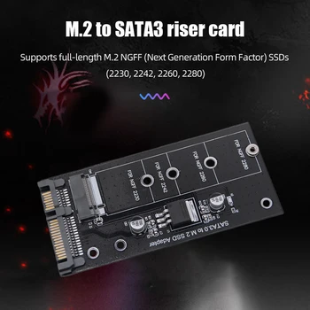 Adapter SSD M2 za SATA3.0 B Key SSD Pretvarač 22-Pinski Adapter Podrška naknade NGFF 2230 2242 M2 SSD Podrška NGFF 2260 2280 M2 SSD