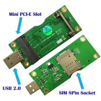 Adapter za Mini PCI-E-USB sa utorom za SIM karticu za modul WWAN/LTE pretvara bežičnu mini karticu za 3G / 4G u USB port.