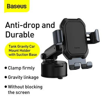 Auto nosač Baseus Gravity za mobitele s dijagonalom od 4,7-6,5 inča, Univerzalni rotacija za 360 stupnjeva s адсорбционной baza, auto držač za telefon