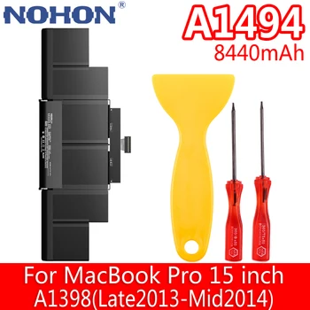 Baterija za laptop NOHON A1494 Za MacBook Pro 15-inčni Retina A1398 Kraja 2013 Sredine 2014 MC975 ME294 ME293 A1417 NoteBook Bateria