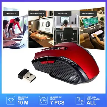 Bežični Bluetooth miš Na 2,4 Ghz, Optički miš sa USB prijemnikom, Геймерская miš sa rezolucijom od 1600 dpi, 6 tipki, pribor za računala, PC, laptop