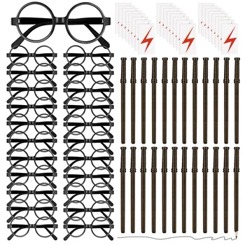 biranje Poklona za tematske zurke 72x Wizard Uključuje 24 Olovke-štapići 24 Čarobne Naočale u okrugli Ivicom Bez Leće 24 Tetovaže