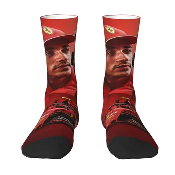 Charles Monaco Formula One Vozač Leclercs Muške čarape za posade Unisex Кавайные Proljeće-ljeto Jesensko-zimske čarape ispod haljina