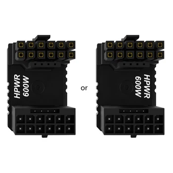 Crni 16-Pinski 16P Adapter za grafičke kartice ATX3.0 12 + 4Pin Konektor za povezivanje od muškaraca i žena s okretanjem za 180 stupnjeva Stabilne karakteristike 83XB