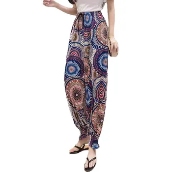 Donje ljetno fina Ljetna haljina-ženske sportske hlače u etničkom stilu, koji se sastoji od devet dijelova, Ženska kolekcija 2023 godine, Ženske hlače s visokim strukom