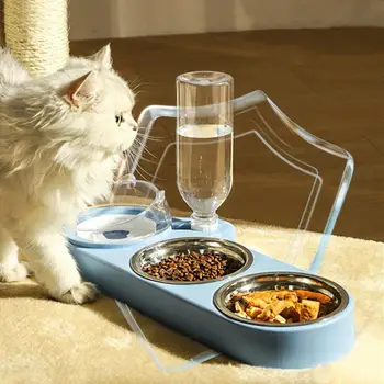 Dupli ulagač za mačke, гравитационный dispenzer za vodu, Automatska zdjela za hranjenje kućnih ljubimaca velikog kapaciteta, Брызгозащищенная bogata mačka za mlade