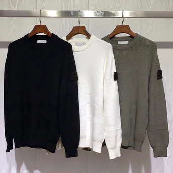 Džemper оверсайз, gospodo moderan vintage pleteni pulover u ožiljak, Dres, smeđa, crna, korejski odjeća MA169