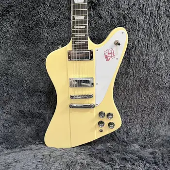 Električna gitara Firebird krem žute boje, maska za fretboard Tune-O-Matic Bridge od ružinog drveta, dostava je Besplatna