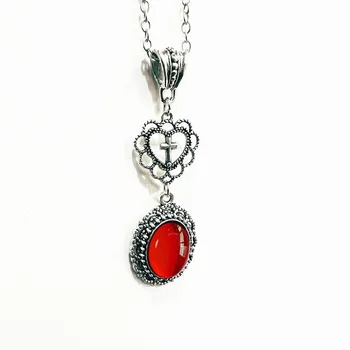Gotički križ, krv-crvena ogrlica ogrlica s kravatom, utiskivanje u obliku dama Vampir