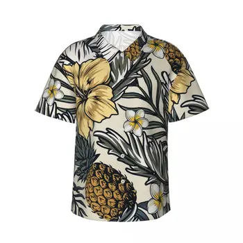 Havajski majicu s 3D ispis Ananasa, Muška Odjeća, Slobodan prozračna muške Košulje, Ljetna muška košulja Muška odjeća kratkih rukava