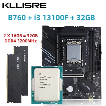 Kllisre B760 Kit Core i3 13100F 2 * 16 GB = 32 GB ram-a DDR4 3200 Igra memorija za LGA 1700 Kit matične ploče