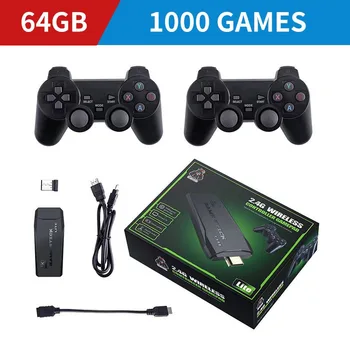 Konzola 64G, ugrađena konzole za video-igre 10000, Klasicni prijenosni igra, 2,4 G, dual-bežični kontroler za PS1 GBA, Božićni poklon