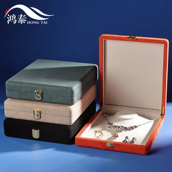 Kutije za ogrlice od mikrovlakana s metalnom kopčom, kutije za nakit, kutije za čuvanje nakita, kutija za prikazivanje nakita, može biti postavljen logo