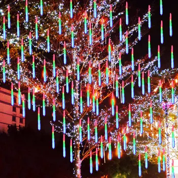 Led svjetla za kiše meteora, vodootporan padaju kapi kiše, nevjerojatan lampa-гирлянда za Božićne svečanoj zurke, dekor u dvorištu, Sunčan 2024