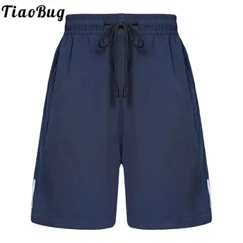 Ljetni Besplatne sportske kratke hlače za dječake s fleksibilnim gumicom u struku i tie, džepova, Kratke hlače-bermuda, prozračne soft hlače