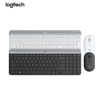Logitech Slim Wireless Keyboard And Mouse Combo MK470 Kompaktna Tipkovnica i miš Pebble Skup tipki 12FN Shortcuts USB-prijemnik 2,4 Ghz Home