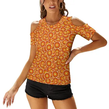 Majica Sa Naranče, Zabavne Majice s voćnim po cijeloj površini, Uličnu Odjeću kratkih rukava, Majice na red, Ljetna Odjeća, Velike Veličine 4XL 5XL