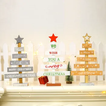 Mini Drveni Stol sa Božićnog Stabla, Privjesci za desktop dekor, ukras za Božićno Drvce, Božićne ukrase, sretna Nova Godina, Kuća