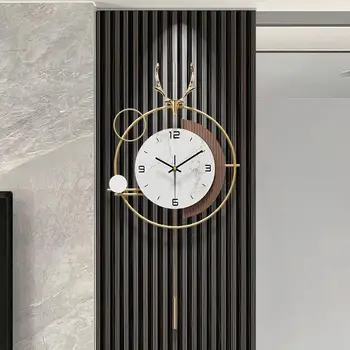Moderna i минималистичные sat sa dekoracijom u obliku glave jelena, zidni satovi za dnevni boravak, Kreativne pluća zidni sat s tihi zvuk za luksuzne spavaće sobe