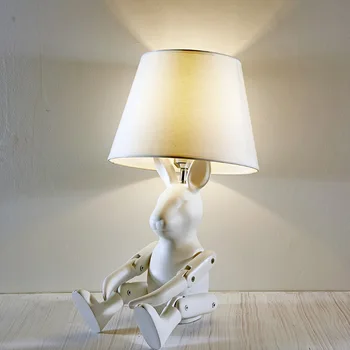 Nordijsko jednostavna lutkarska žarulja s rabbit, spavaća soba, radna soba, dječji model, noćni ormarić, crno-bijela crvena uštedu energije svjetiljka