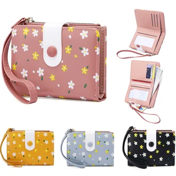 Nova ženska torba s cvjetnim uzorkom, kratko novčanik, moderan mini novčanik, torba za kartice, multifunkcionalni novčanik, držač za osobne iskaznice za djevojčice, umjetna koža