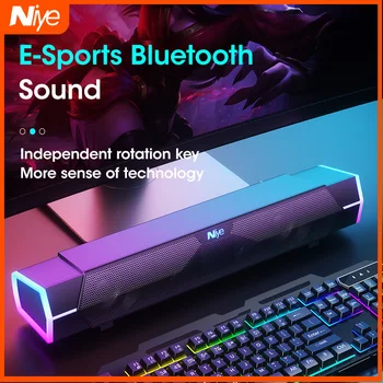 Novi Računalni zvučnik Bluetooth 5.0, subwoofer s pozadinskim osvjetljenjem RGB, dug Bar zvučnik, Vanjski Prijenosni Audio Kućni stereo slušalica surround zvuk