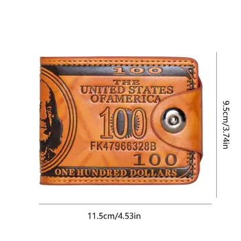 Novčanik s uzorkom AMERIČKI dolar, novčanik s uzorkom dolar, Velikog kapaciteta, od umjetne kože, Držač za фотокарточек, novčanik s magnetskom kopčom, džep za novac, Muški novčanik