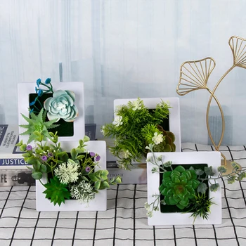 Okvir za umjetne sukulentnih biljaka, kreativni 3D Метоп, plastični umetak umjetne biljke, okviri za slike sukulentnih biljaka, Zelena dekoracija zidova