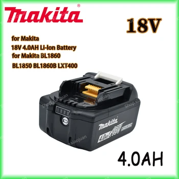 Original Baterija za električne alate Makita 18V 4.0 Ah Zamjena Led za Li-ion LXT BL1860B BL1860 BL1850