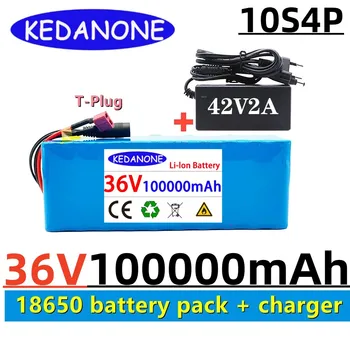 Paquete de batería de alta potencia para bicicleta eléctrica, paquete de 36V, 18650, 10S4P, 20Ah, 42V, 20000mAh, BMS + cargador
