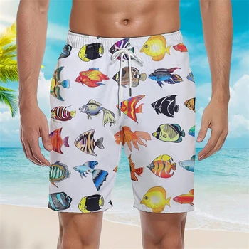 Plaža kratke 3D ispis za ribolov, hlače, muške i ljetne kratke hlače za djecu, Zabavne muške kratke hlače za jedrenje u stilu hip-hop, Unisex, Slobodne sportske hlače
