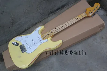Premium kvaliteta sa sinkronizirani imitacija stare žute marke električnu gitaru za ljevaka