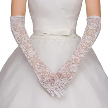 Pribor za vjenčanicom Šarmantan vjenčanje rukavice od bijele čipke sa drugog dužine prst Elegantna Dama Ukras za prom Mladenke