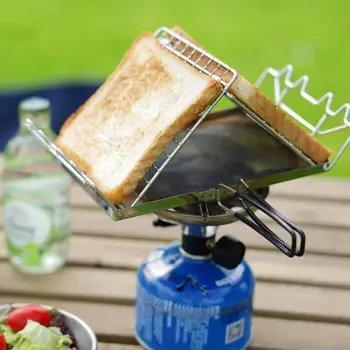 Rešetka za roštilj na otvorenom, Sklopivi pješačkih štednjak, toster, Stalak za tost od nehrđajućeg čelika, Držač za kruh, Mini-grill piknik u parku