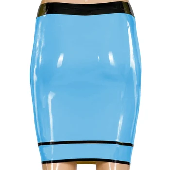 Seksi mini-suknje-olovka od PVC-a u patchwork stilu prugama, kratka suknja-torbica, Svakodnevni Uredski Ženska облегающая suknja, Moda S-7XL