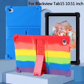 Silikonska torbica sa 4 Утолщениями i Stalak za Blackview Tab 15 Pro Case Kids 10,5 