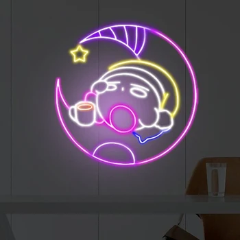 Slatka oblik anime neonski svjetlo na Red neonska Reklama Led Crtić oblik soba Dekor u stilu Kawai Neonski bar Dječji zidni ukras