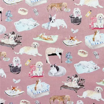 Slatka pas mačka, 100% pamuk, crtani animacija, digitalni tisak, tkanina za šivanje dječje odjeće i košulje, uradi sam, ručni rad