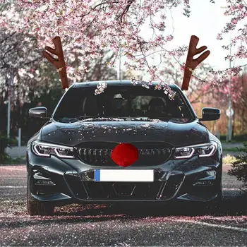 Slatka ukrasne Crtani Realan Božićni pribor za vozila Tkanina Jelenji rog Crveni nos Ukras za auto Večernje ukrasi za auto
