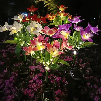 Solarna led Svjetiljka za orhideje Vanjski Vodootporan Dvorište, Travnjak, Staza, Uređenje lampa Simulira Cvijet, Lampa za uređenje vrta