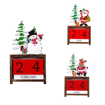 Sretan Božić, Drveni obojene kalendar Djed Mraz, božićne ukrase, Božićni nakit za odbrojavanje kalendar