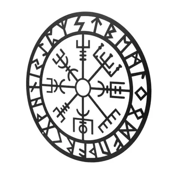 Stil, Iron Dekor Vikinzi, Simboli skandinavske mitologije, Zidni Ukras, Kreativni Metal Dekor Okruglom zidne police