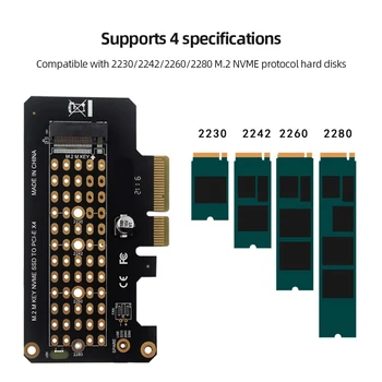 Sučelje karta M Key punom Brzinom M. 2 NVMe SSD-ovi za PCI Express 3,0/4,0 Kartica proširenja na 32 Gb/s s led indikatorom za Windows/Mac/Linux