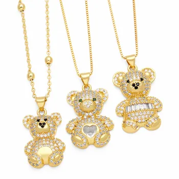 V & YIDOU Fashion spirit jednostavna, slatka je ogrlica s ovjesom u obliku medvjeda, online utjecajan čovjek, fin nakit veleprodaja