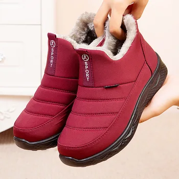 Zimske cipele, Ženska zimska obuća, 2023, Vodootporan ženske Čizme bez Spojnica, Običan toplo Krzno Ulične Udoban 36-41